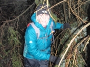 Gail peeking through the trees