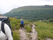 heading up the coire