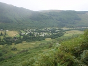 looking down at campsite