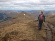 Gail heading to Beinn Tulaichean