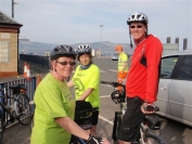 Irene, Maureen and Richard waiting to board the ferry for home