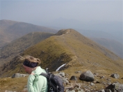 looking back along the ridge