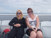 Gail and Ailsa on the Claonaig ferry