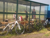 in the shelter at Claonaig waiting for the ferry