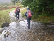 river flowing over the path