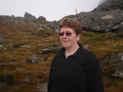 Irene just before the scramble up  Stuc a'Chroin