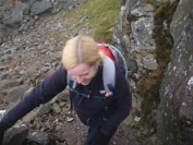 Gail scrambling at the rear