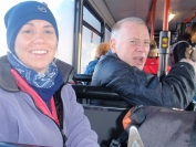 Kathryn and Mark on bus to Corrie
