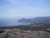 Looking down to Brodick Bay, Lamlash Bay and Holy Isle.