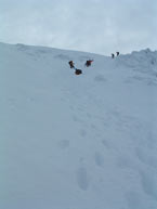 Steep descent into Coire an t-Sneachda